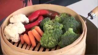 Steaming Vegetables on a Bamboo Steamer [upl. by Nabois]