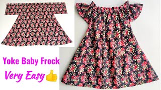 Yoke Baby Frock Cutting and Stitching Baby Frock cutting and stitching [upl. by Ecyarg]