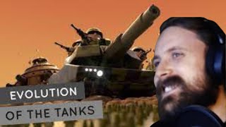 Forsen Reacts  Evolution of the Tanks  Mitsi Studio [upl. by Bobina]