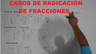 CASOS DE RADICACION CON FRACCIONES ejemplos claros [upl. by Ynoep]