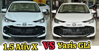 Toyota Yaris Ativ X facelift VS Yaris Gli  Comparison  Basic difference explained [upl. by Oicneserc]