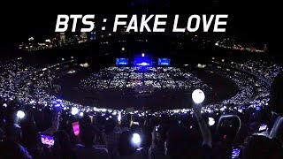 BTS  FAKE LOVE feat 아미 떼창 ARMY fanchant  넓은 직캠 WIDE FANCAM  LOTTE FAMILY CONCERT  180622 [upl. by Annawahs]