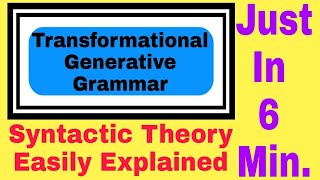 Transformational Generative Grammar  TGG  Syntactic Theory  In urduHindi [upl. by Aubine]