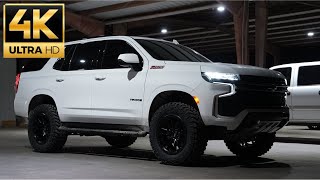 2022 Tahoe z71 on 35quot Lift 29560 Tires and 20quot Fuel Rebel Wheels  4K [upl. by Dorri]