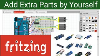 How to add extra parts in fritzing [upl. by Llirrehs]