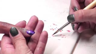 Embedding Mylar and Glitter Into Nail Art [upl. by Beitnes]