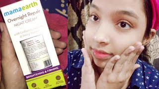 Mamaearth Overnight Repair Night Cream Review  Skin Brightening Night Cream  Beauti Skills [upl. by Ajad]