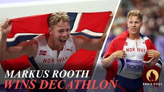 Norways Markus Rooth Wins Decathlon  First Medal at the Olympics in Paris [upl. by Trebo]