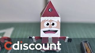 Tuto décoration Le père Noël en papier  Cdiscount [upl. by Garneau]