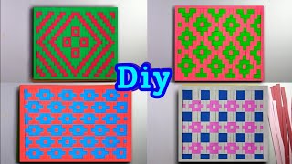 4 tipes of weaving stylish paper weaving tutorial weaving with paper strips diy paper mat [upl. by Enovaj]