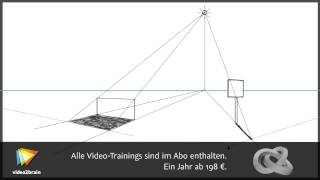 Zeichnen lernen Perspektive Tutorial Schatten konstruieren video2braincom [upl. by Fatimah924]