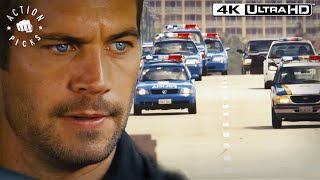 Highway Police Chase Paul Walker Vin Diesel  Fast Five 4k HDR [upl. by Doralin]