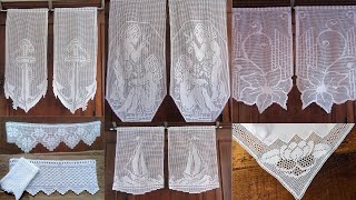 Crocheted white lace towel edge intermediate lace samples [upl. by Neeka609]