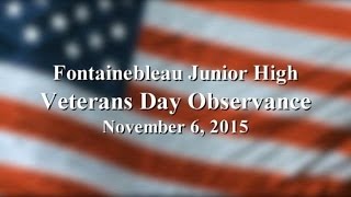 Fontainebleau Junior High School Veterans Appreciation Performance [upl. by Zipnick]