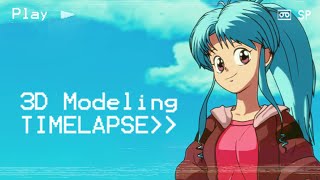 Botan 3D Modeling Time Lapse in Blender [upl. by Guenevere]