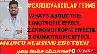 INOTROPIC EFFECT CHRONOTROPIC EFFECTampDRONOTROPOC EFFECT CARDIOVASCULAR TERMS  VIDEO28SERIES1 [upl. by Eleik]