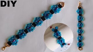 Flowers Bead Bracelet  Bracelet Making  Beaded bracelets  Handmade Bracelets  Love For Beads [upl. by Kieryt80]