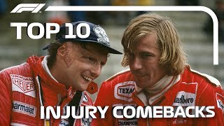 Top 10 Injury Comebacks in F1 [upl. by Eceinaj]