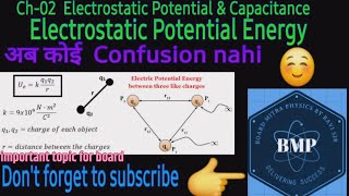 Electrostatic Potential Energy class12Ch02 Electrostatic PotentialampCapacitance BoardMitraPhysics [upl. by Zetrom]