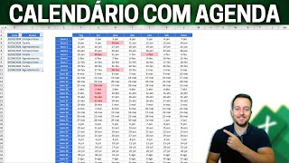 Calendário Interativo no Excel 2024 com Agenda de Compromissos Automática  Como Fazer [upl. by Caralie]