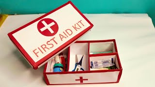 First Aid Box Making for School ProjectFirst Aid Kit How to make first aid box at home [upl. by Farver980]