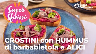 CROSTINI con HUMMUS di BARBABIETOLA e ALICI❤️ adv [upl. by Murdoch180]