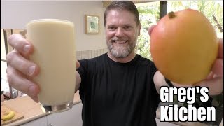 Mango Smoothie Drink Recipe  Gregs Kitchen [upl. by Arahsit]