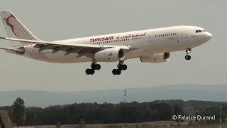 Tunisair A330200 landing 17R at Lyon St Exupéry LYSLFLL [upl. by Aduhey621]