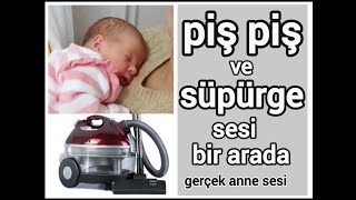 Piş piş sesi ve elektrikli süpürge sesi  aralar REKLAMSIZ siyah ekran [upl. by Welcy941]