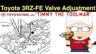 Toyota 3RZFE Valve Adjustment [upl. by Saticilef]