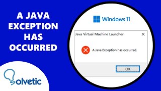 A JAVA Exception has Occurred FIX [upl. by Riehl]