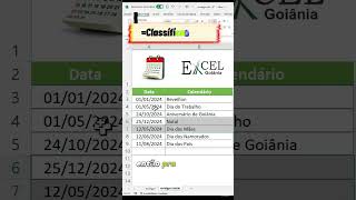 Organizar CALENDÁRIO de FERIADO em 2024 no EXCEL [upl. by Attikram]