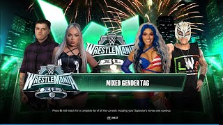 LIV Morgan amp Dominik Mysterio Vs Rey Mysterio amp Zelina Vega  Mix Tag Team Match  WWE 2k24 [upl. by Lipski]