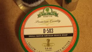 sterling soap company D503 Shave soap Review [upl. by Teyugn797]