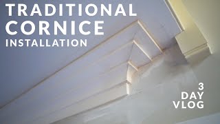 Installing Traditional Cornice  Fibrous Plastering  How To Install Cornice Plastering Vlog [upl. by Latona]