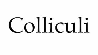 How to Pronounce Colliculi [upl. by Jamal707]