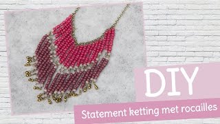 DIY sieraden maken met Kralenhoekje  statement ketting met rocailles [upl. by Raymond]