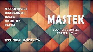 SELECTED  MASTEK  Java microservice spring boot real time interview  Real time interview [upl. by Bowden892]