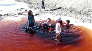 Searles Lake Brine Pool kids floating [upl. by Ignacia]