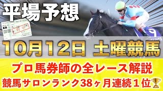 【10月12日土曜競馬予想】想定10番人気102倍の馬を狙い撃つ‼️プロが平場全レース予想を無料公開！【平場予想】 [upl. by Gorman895]