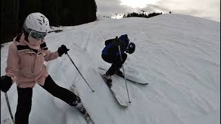 Blue Run skiing Seefeld Austria 2024 top to bottom GSCHWANDTKOPF [upl. by Woolson]