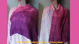 Tuto Tricot Nouer une étole  Châle  Echarpe  Tie a shawl  Scarf  Stole  Cómo usar a chal [upl. by Ennadroj]