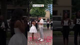 Will you Marry me And She said YES couple love wedding cute couplegoals trending proposal [upl. by Enttirb940]