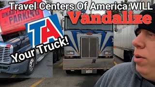 Parking Paradox At Connecticut TA Truck Stop Trucks Vandalized [upl. by Ahsim]