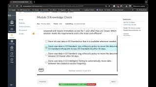 AWS Academy Cloud Architecting  Module 3 Knowledge Check [upl. by Santa]