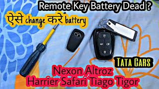 Tata Altroz  Remote Key Battery Change  Tata Nexon Altroz Harrier Tiago Safari [upl. by Alemaj]