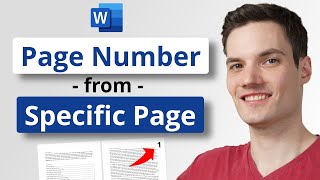 How to Insert Page Number in Word from Specific Page [upl. by Ater]