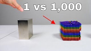 1 Giant Monster Neodymium Magnet vs 1000 Small Neodymium Magnets in Slow Motion [upl. by Einnov47]