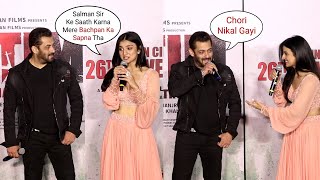 Mahima Makwana Cutely Talking In Front Of Salman Khan At ANTIM Official Trailer Launch [upl. by Teodoro]