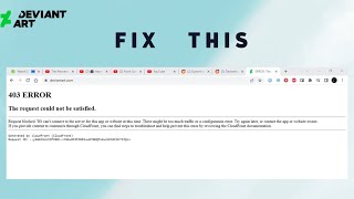 How To Fix quot403 Errorquot in DeviantArt  DeviantArt is Not working [upl. by Anyek]